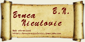Brnča Niculović vizit kartica